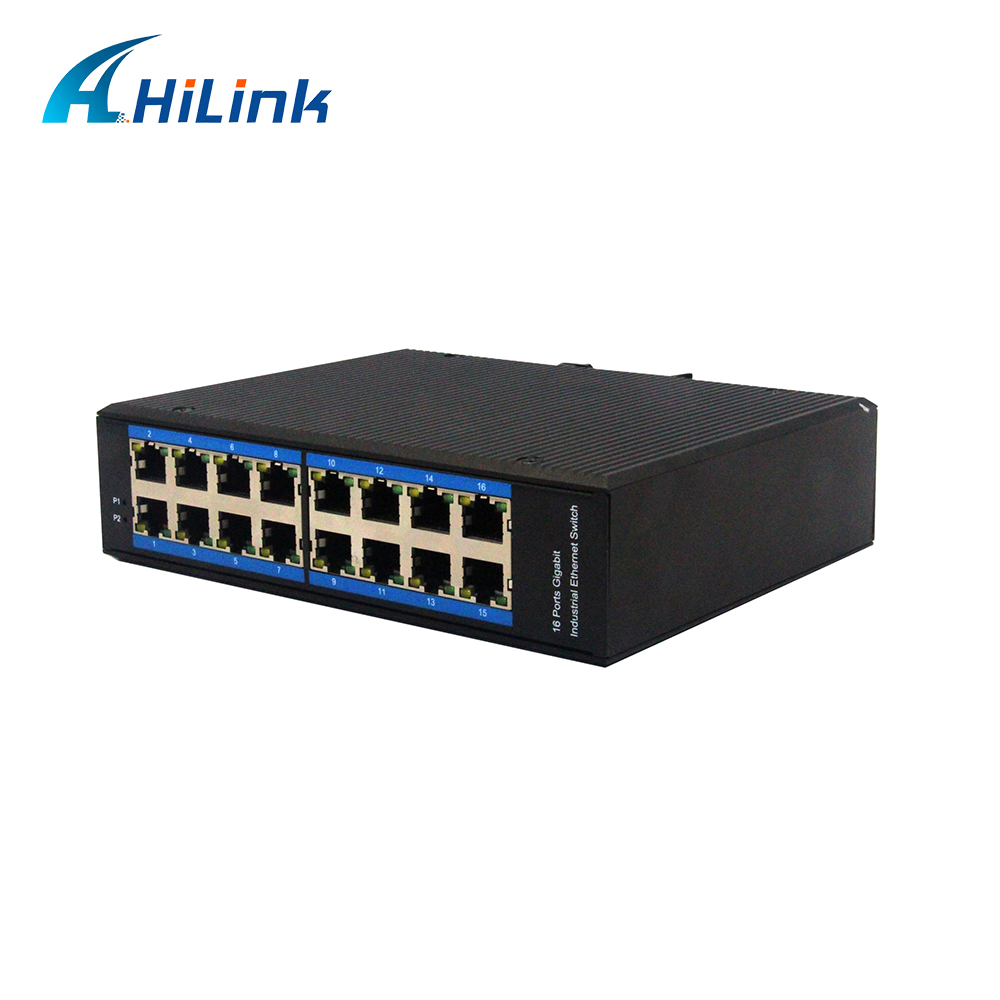 Un-Managed DIN Rail Industrial Grade 16 Port Gigabit Ethernet Network Switch