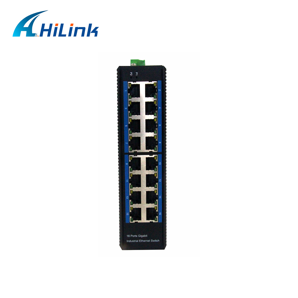 Un-Managed DIN Rail Industrial Grade 16 Port Gigabit Ethernet Network Switch