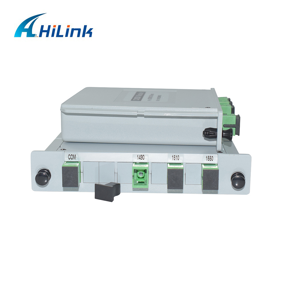 Plastic Box Single Fiber SC/APC 1490nm-1510nm 2+1CH CWDM Mux/Demux with 1550nm Port