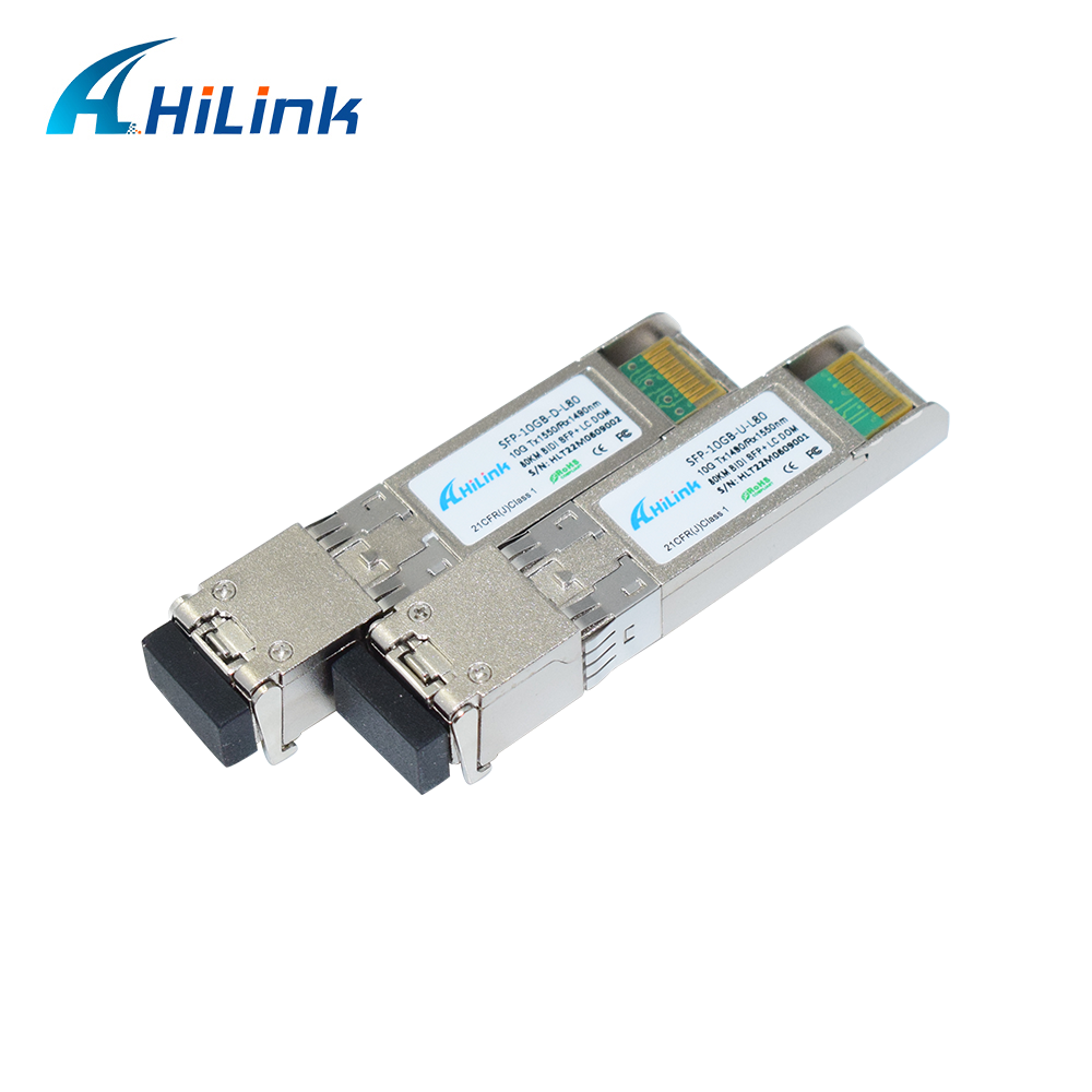 SFP Transceivers Ethernet Switch 10G BiDi SFP 1490/1550nm 80km Transceiver Module