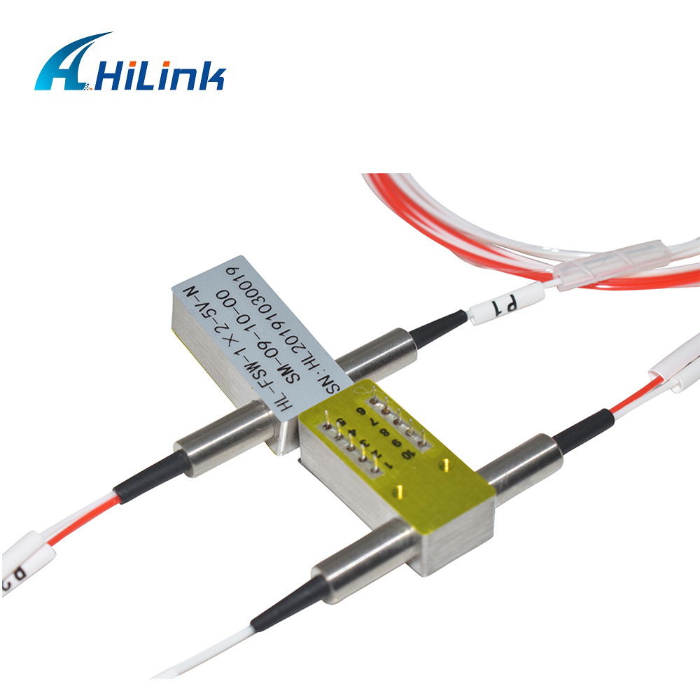 Hilink 1X2 Mechanical optical switch 1310/ 1550nm SM 5V Non-Latching 0.5m with/without connector