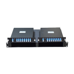 Passive CWDM Mux Demux 8CH Module by 2 units LGX Box in one 19" 1U Rack Mount