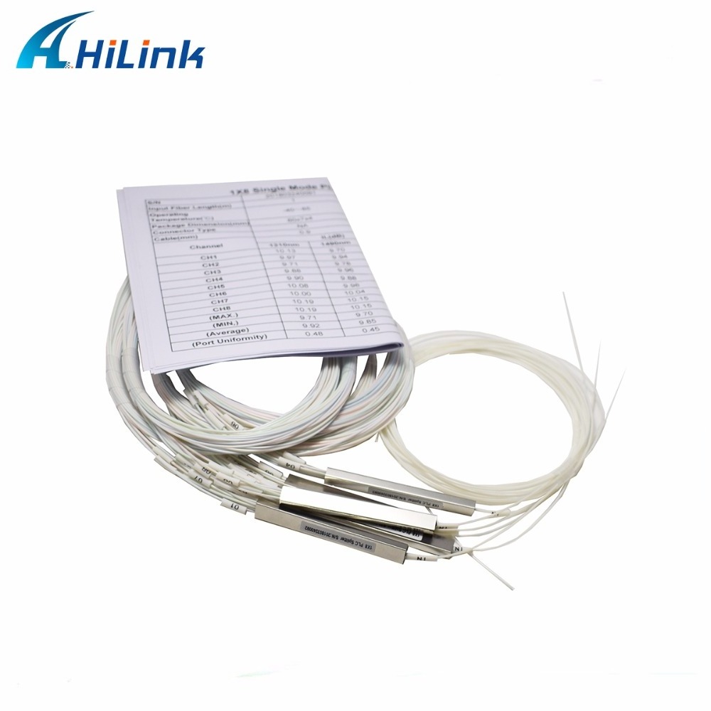 Hilink optical fiber PLC splitter 1x2/4 Steel Tube type 0.9mm Bare fiber Without connector