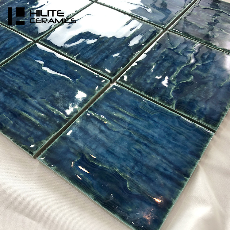 Fashional Designed 295.5*295.5mm Square Mirror Small size blue Mosaic tiles for swimming pool