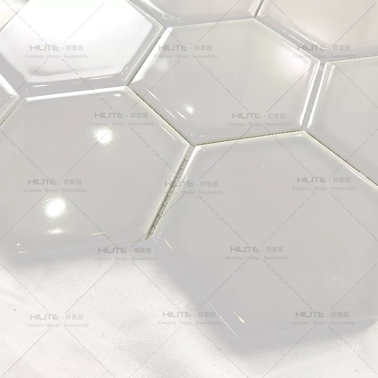 HILITE  256*295.5mm  Porcelain Mosaic Bathroom Wall Tile Hexagon for Backsplash