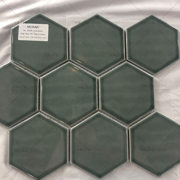 Fashional Designed 256*295.5mm Hexagonal Porcelain 3d Mosaic Tiles Wall