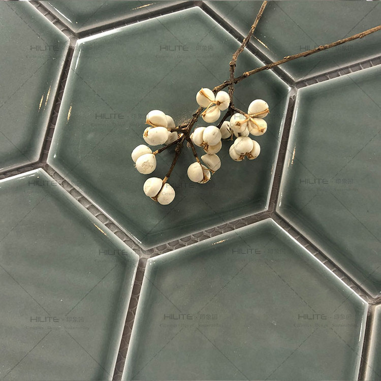 Fashional Designed 256*295.5mm Hexagonal Porcelain 3d Mosaic Tiles Wall