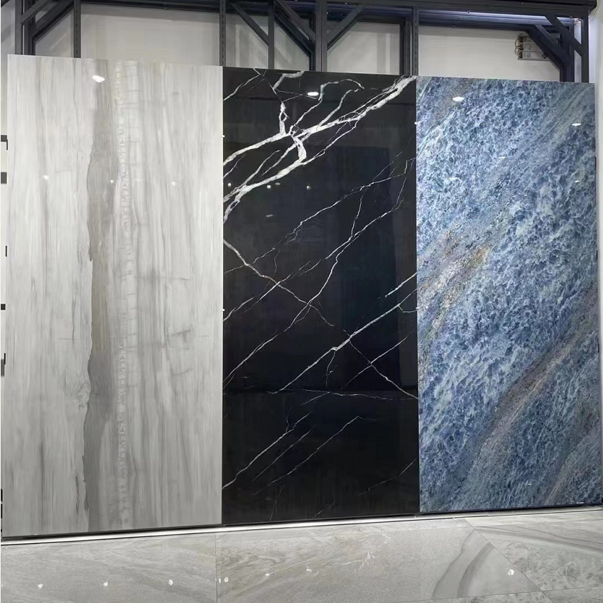 Good Quality 1600*3200*6mm sintered stone big slab background Lines Marble Look Black White Porcelain Floor Tiles Big Slab