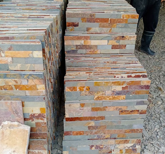 Factory price Veneer Slate Stone Panels Natural Stone Tiles Wall Cladding Culture Stone For Fireplace And External Wall