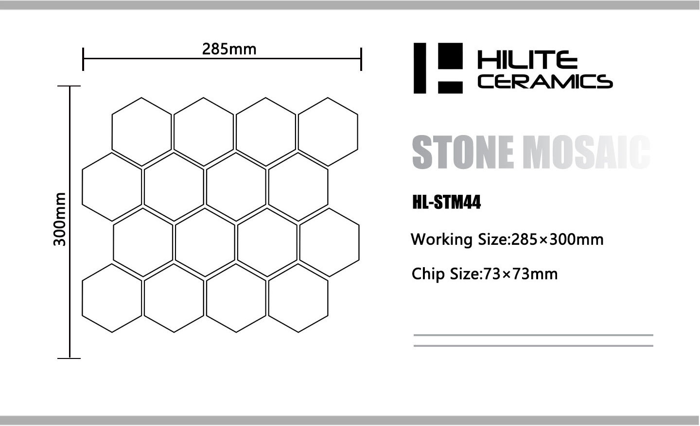 HILITE Foshan Stone Mosaic Marble Tile Decorative Kitchen Backsplash 3D Waterjet 285*300mm Glossy Hexagon Porcelain