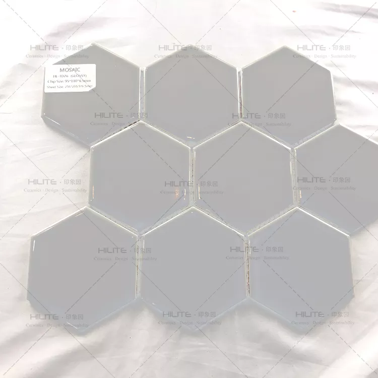 HILITE  256*295.5mm  Porcelain Mosaic Bathroom Wall Tile Hexagon for Backsplash