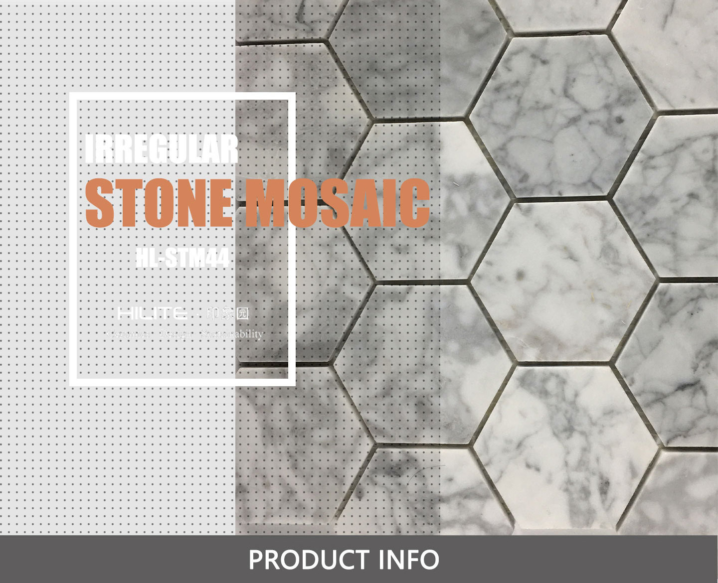 HILITE Foshan Stone Mosaic Marble Tile Decorative Kitchen Backsplash 3D Waterjet 285*300mm Glossy Hexagon Porcelain