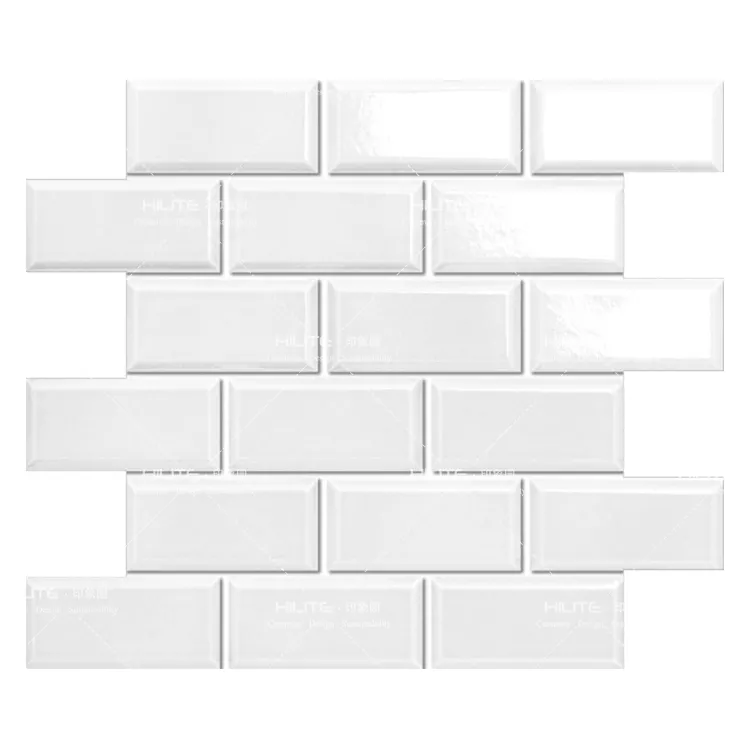 HILITE 291*295.5mm White 3D  Porcelain Ceramic Tile Mosaic Backsplash  for Floor and Bathroom Wall