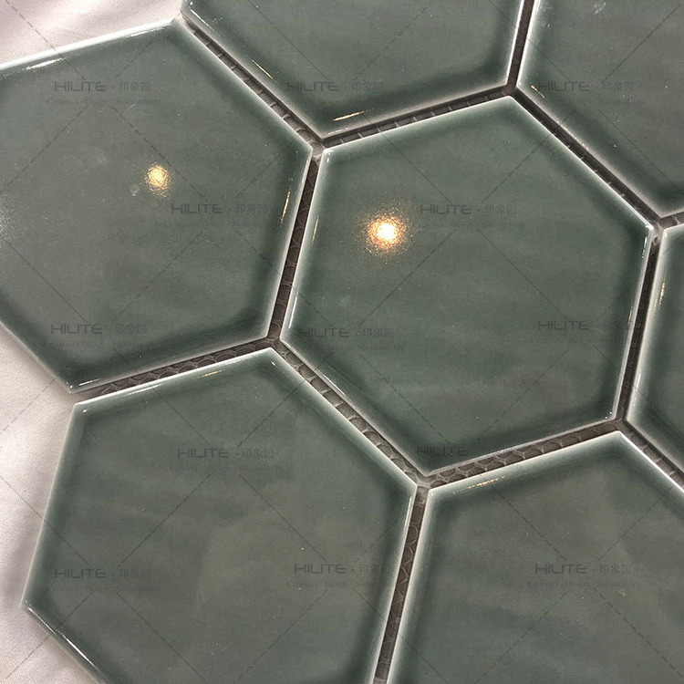 Fashional Designed 256*295.5mm Hexagonal Porcelain 3d Mosaic Tiles Wall