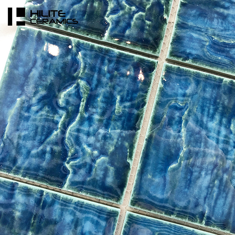 Fashional Designed 295.5*295.5mm Square Mirror Small size blue Mosaic tiles for swimming pool