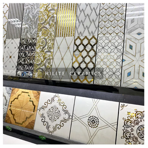 HILITE Foshan Good Quality 3D Polished Wall Ceramic Decorative Gold Luxury Tiles For Bedroom Bathroom