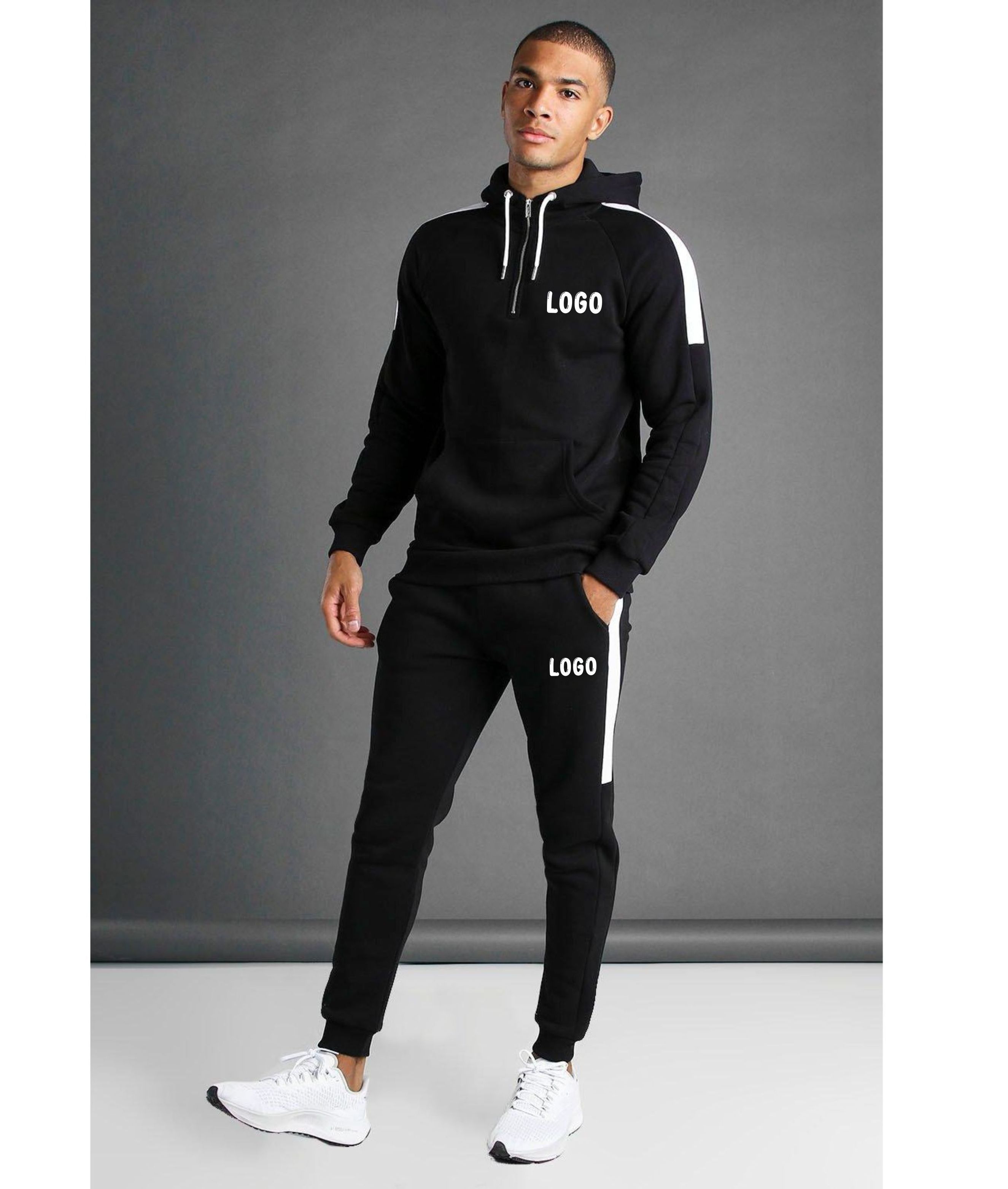 Custom logo Tracksuit and Hoodie And Long Sweatpants hip hop Tracksuit Sport wear pullover custom Track Suit For Men