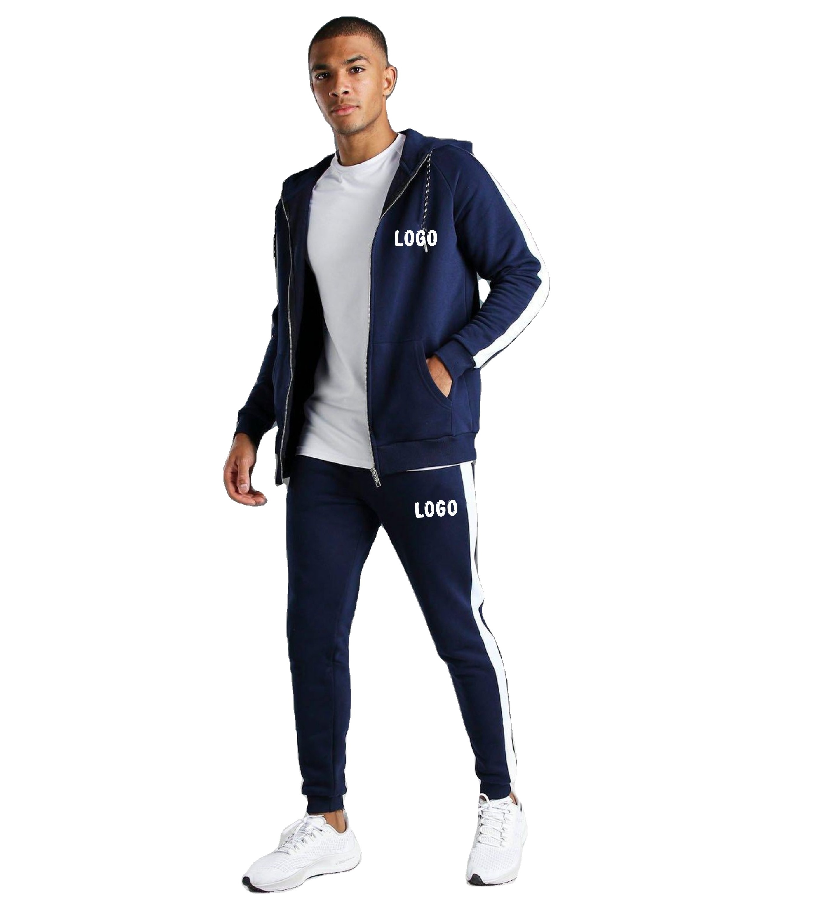 Custom logo Tracksuit and Hoodie And Long Sweatpants hip hop Tracksuit Sport wear pullover custom Track Suit For Men