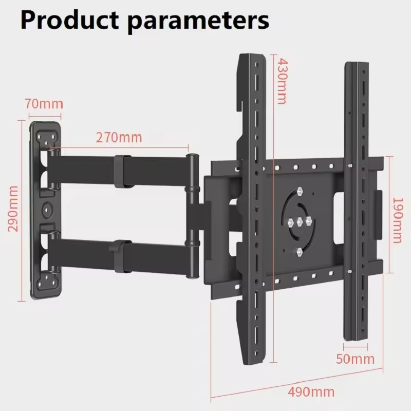 HILLPORT Full Motion TV Bracket Push-Pull Moveable 90 Degree Swivel Wall Mounting Telescopic Furniture For 32 60 Rotating Stand