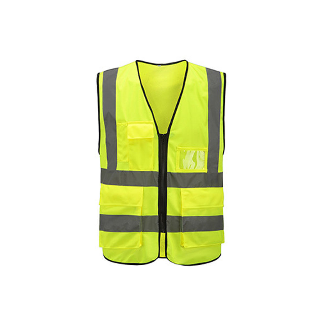 Road Safety reflective safety clothing hi vis safety Vest With Zipper  Multi Pockets Reflective Jacket Security Traffic