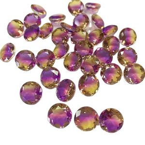 10mm multi-color watermelon tourmaline round shape synthetic loose gemstone for jewelry