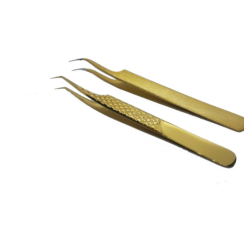 2024 new arrival eyelash tweezers stainless steel eyelash extension tweezers private label hot selling eyelash tweezer bulk