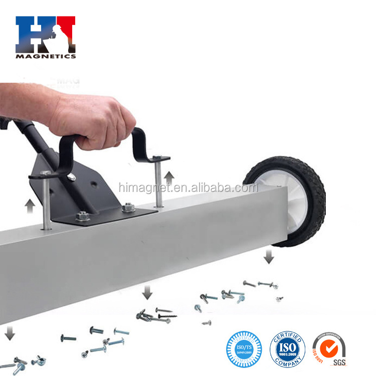 Manufacturer Directly 18'' 24'' 30'' or 36'' Mechanical Magnetic Pick Up Tool Sweeper with wheels