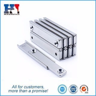 China 20 Years Professional Factory Supply Channel Magnet Countersunk Hole Pot Block Rectangular Neodymium Magnets