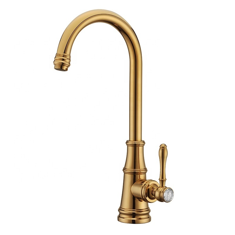 HIMARK cupc deck mounted single lever golden sink mixer tap modern single handle rose gold antique brass kitchen faucet