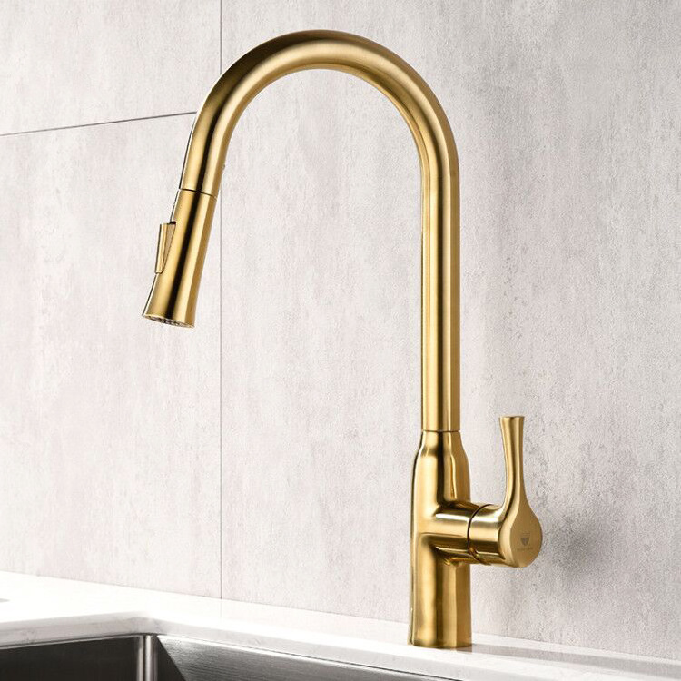 HIMARK modern pull down keuken kraan torneiras cozinha robinet mitigeur cuisine or pull out gold kitchen sink faucet