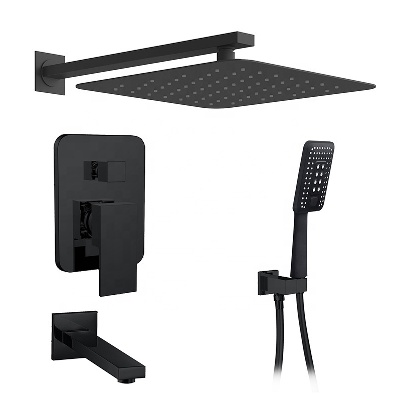 HIMARK CUPC UPC  2 function matte black in wall bathroom shower trim faucet with shower valve kit