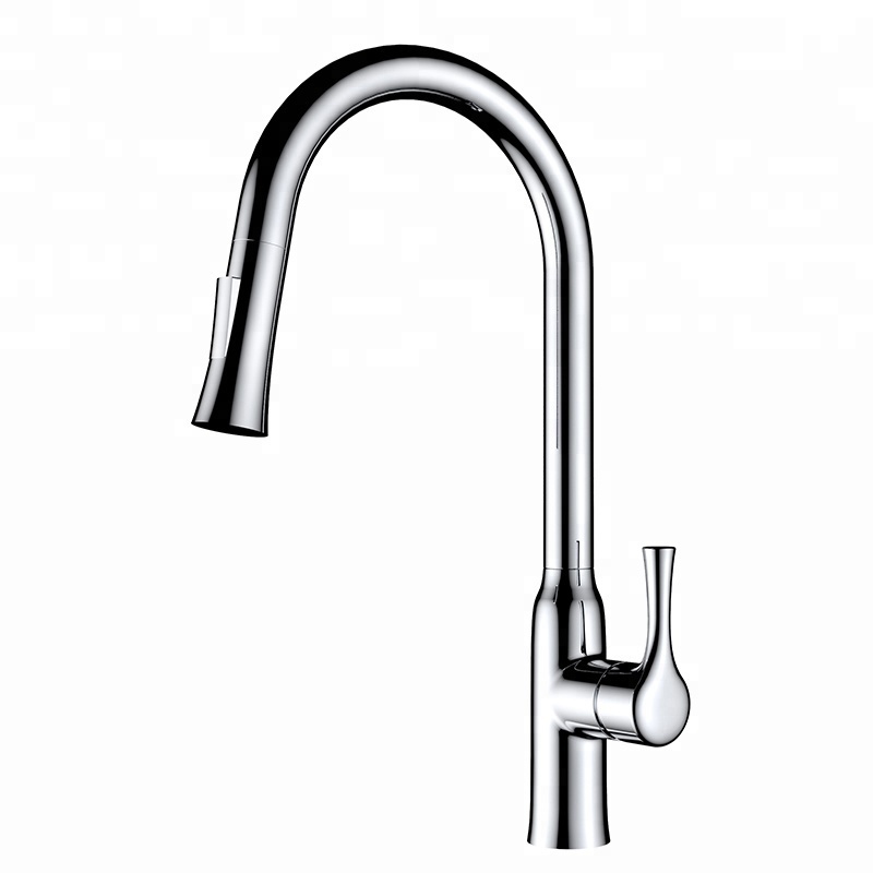 Fast Dispatch HIMARK brass chrome pull down hot cold cold mixer taps black white gold pull out spray spring kitchen sink faucet