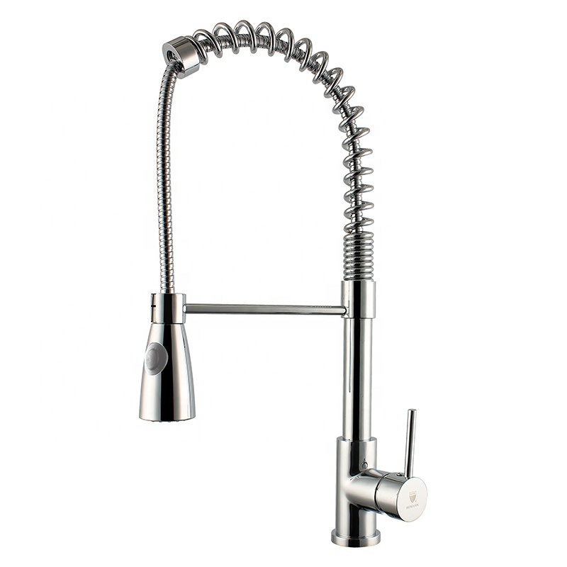 Fast Dispatch HIMARK brass chrome pull down hot cold cold mixer taps black white gold pull out spray spring kitchen sink faucet