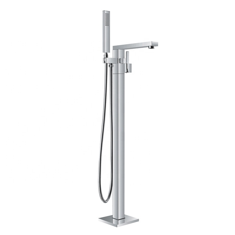 HIMARK bathroom chrome brass floor standing bath tub filler bathtub faucet with shower