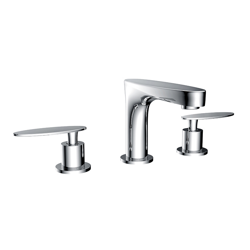 UPC standard 3 hole chrome brass waterfall bathroom faucet