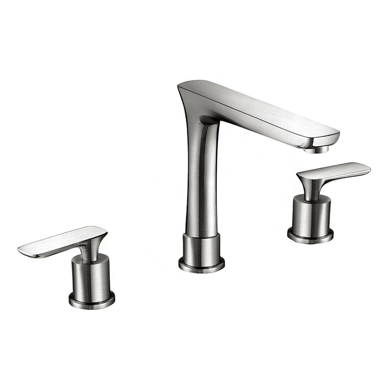 UPC standard 3 hole chrome brass waterfall bathroom faucet