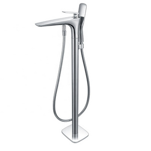 HIMARK bathroom chrome brass floor standing bath tub filler bathtub faucet with shower