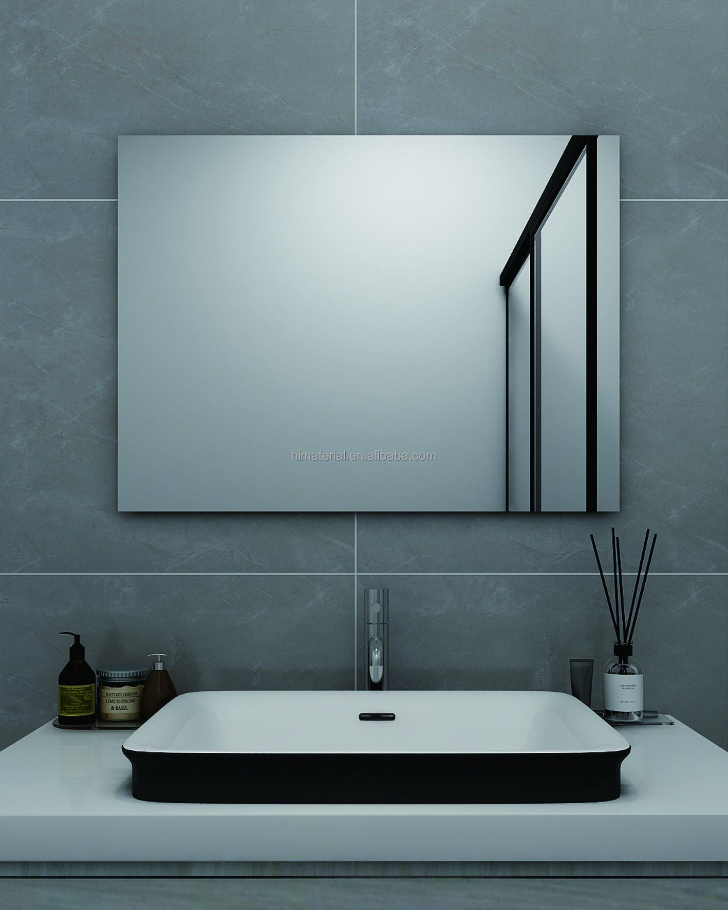 Far Infrared Mirror Panel Heater LED Electric Infrared Heating Panel With Touch Switches in Bathroom