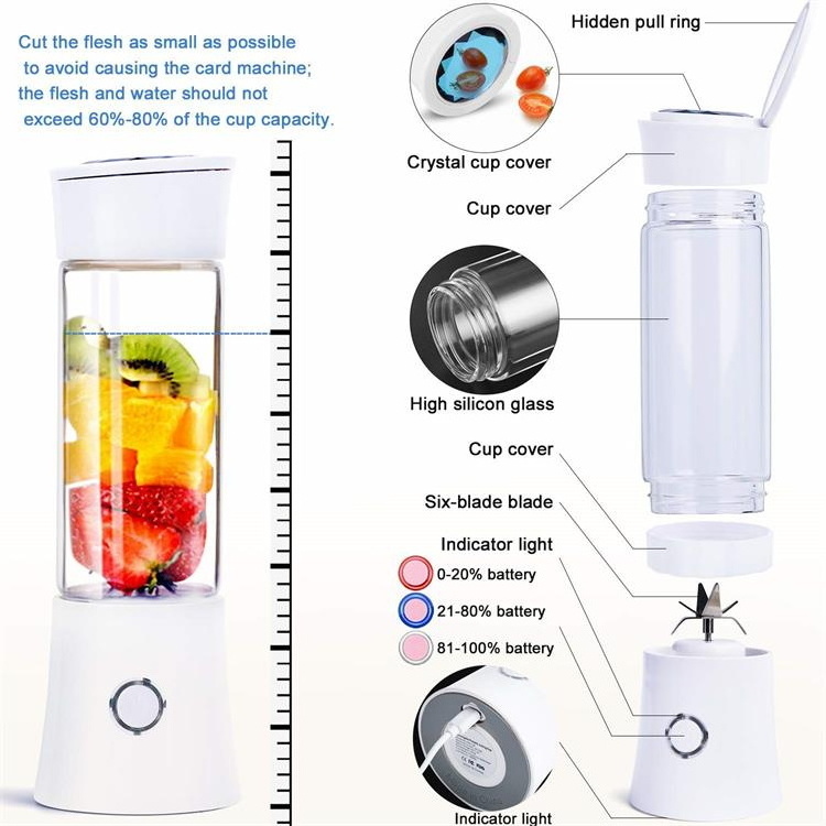 Small Electric Blender USB Mini Vegetable Fruit Rechargeable Juicer Portable Mixer Juicers Cup Ice Portable Smoothie Blender