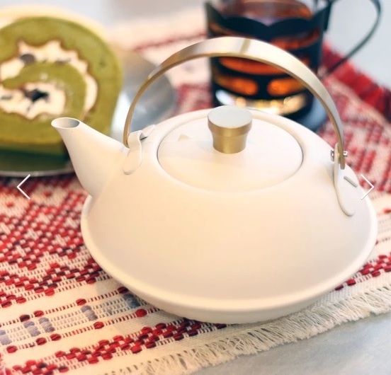 Ready to ship KALINKA Stainless Steel White Teapot Small Teapot Tea set Portable Teapot Made in Japan Drinkware