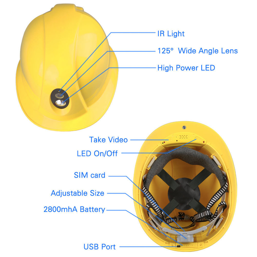 Safety Helmet Helmets Construction With Smart For Industry Integrated Arc Visor Fire Work Custom Safty Camera New 4G Hard Hats