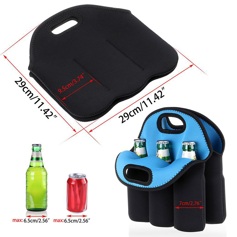 High Quality Customizable Neoprene Beer Bottle Tote Bag Insulated and Waterproof Wine Pack Cooler