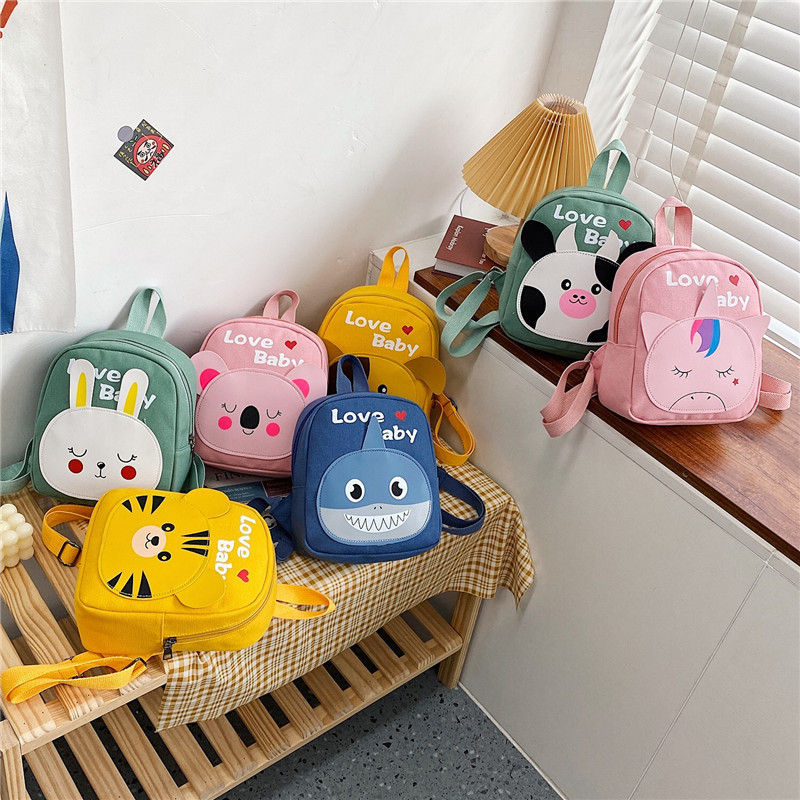 Toddler Backpack Little Kids Kindergarten Preschool Bags Canvas Children Schoolbag Cute Animal Cartoon Backpacks