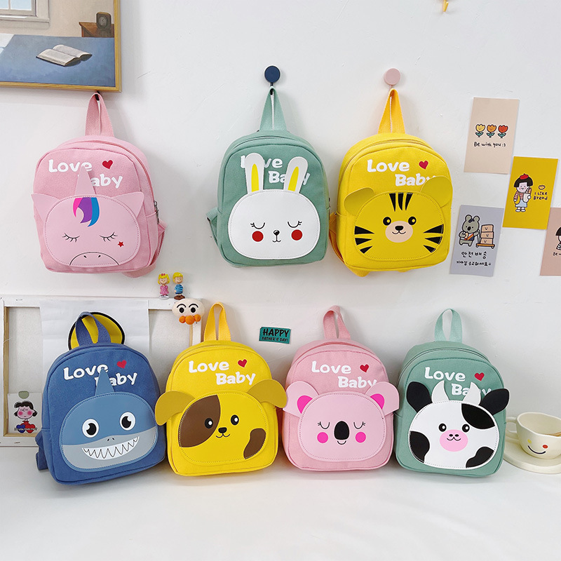 Toddler Backpack Little Kids Kindergarten Preschool Bags Canvas Children Schoolbag Cute Animal Cartoon Backpacks