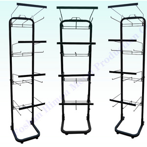 Portable Retail Shop Metal Wire Rack Hook Floor Display Hanging Rack Stand With Cheap Price