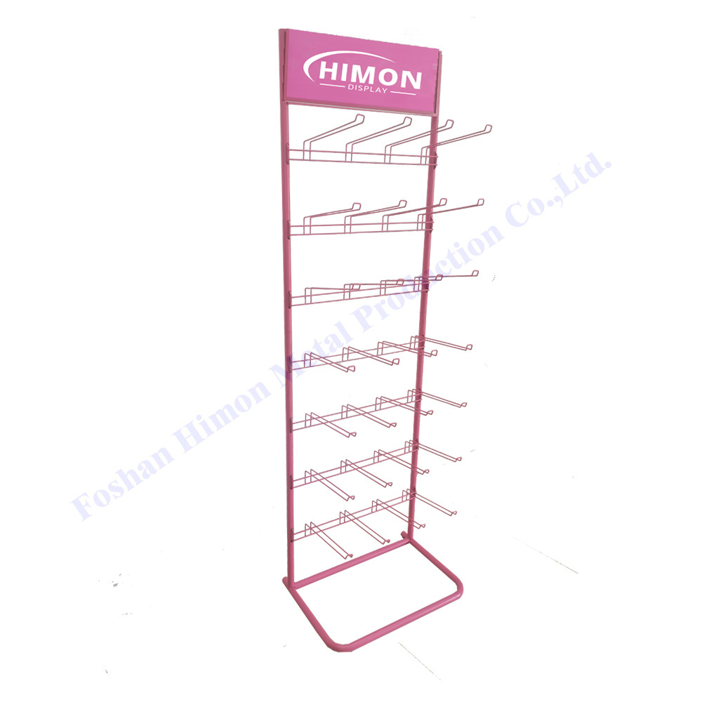 custom retail store metal floor wire hook display hook rack for hanging candy display stand