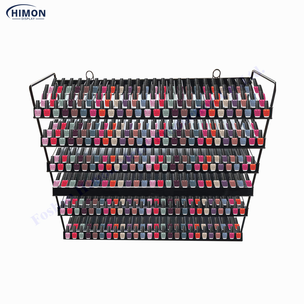 retail store metal counter top wire small bottles nail polish  display stand rack