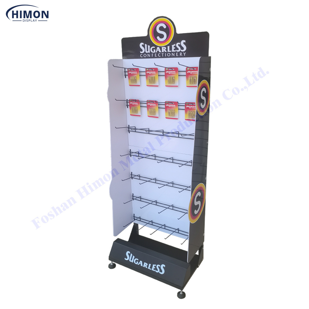 free standing rolling removable hanging for small package storage custom retail metal floor wire hook rack display