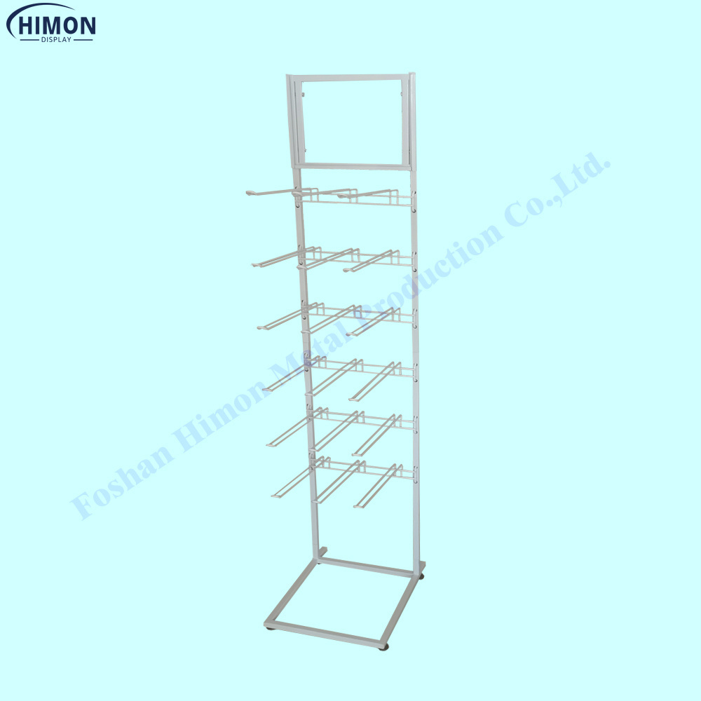 wholesales retail grocery store metal wire display rack hook hanging for earplug and other light packaging products display rack