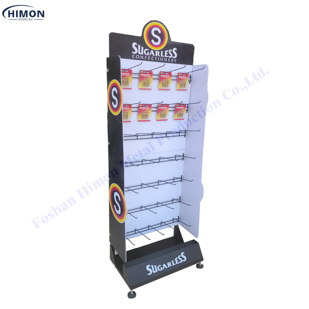 free standing rolling removable hanging for small package storage custom retail metal floor wire hook rack display